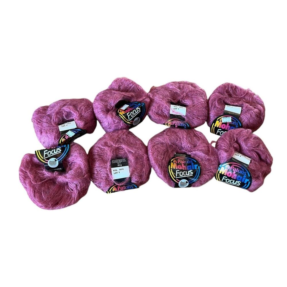 PATONS Mohair Blend Pink Mauve Yarn 8 Skeins 54% Mohair 4% Nylon 54% Acrylic